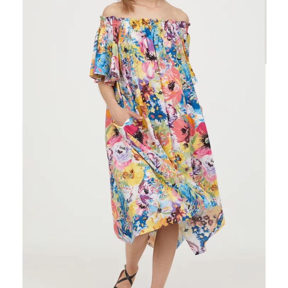 H&M Off-The-Shoulder Dress | Floral Print